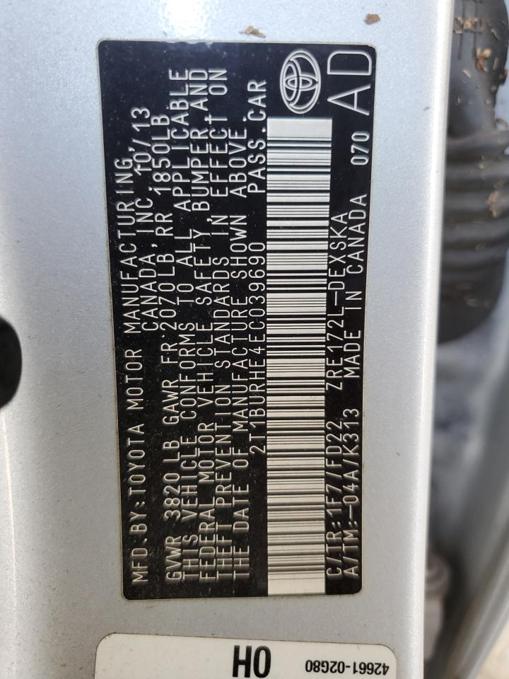 2T1BURHE4EC039690 2014 Toyota Corolla L