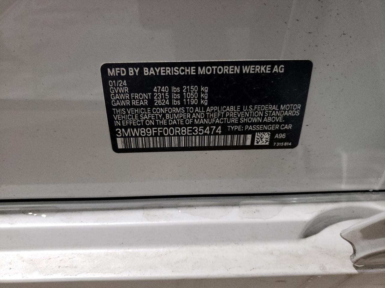 3MW89FF00R8E35474 2024 BMW 330Xi