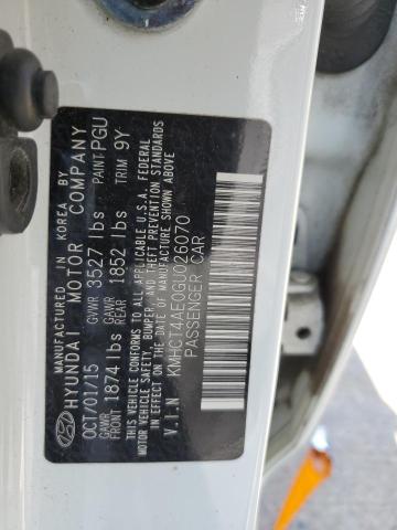 2016 Hyundai Accent Se VIN: KMHCT4AE0GU026070 Lot: 51522974