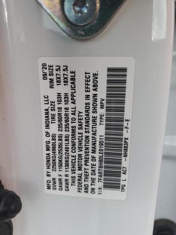 7FART6H80LE019511 2020 Honda Cr-V Exl