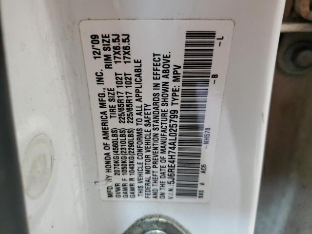 2010 Honda Cr-V Exl VIN: 5J6RE4H74AL025799 Lot: 52364104