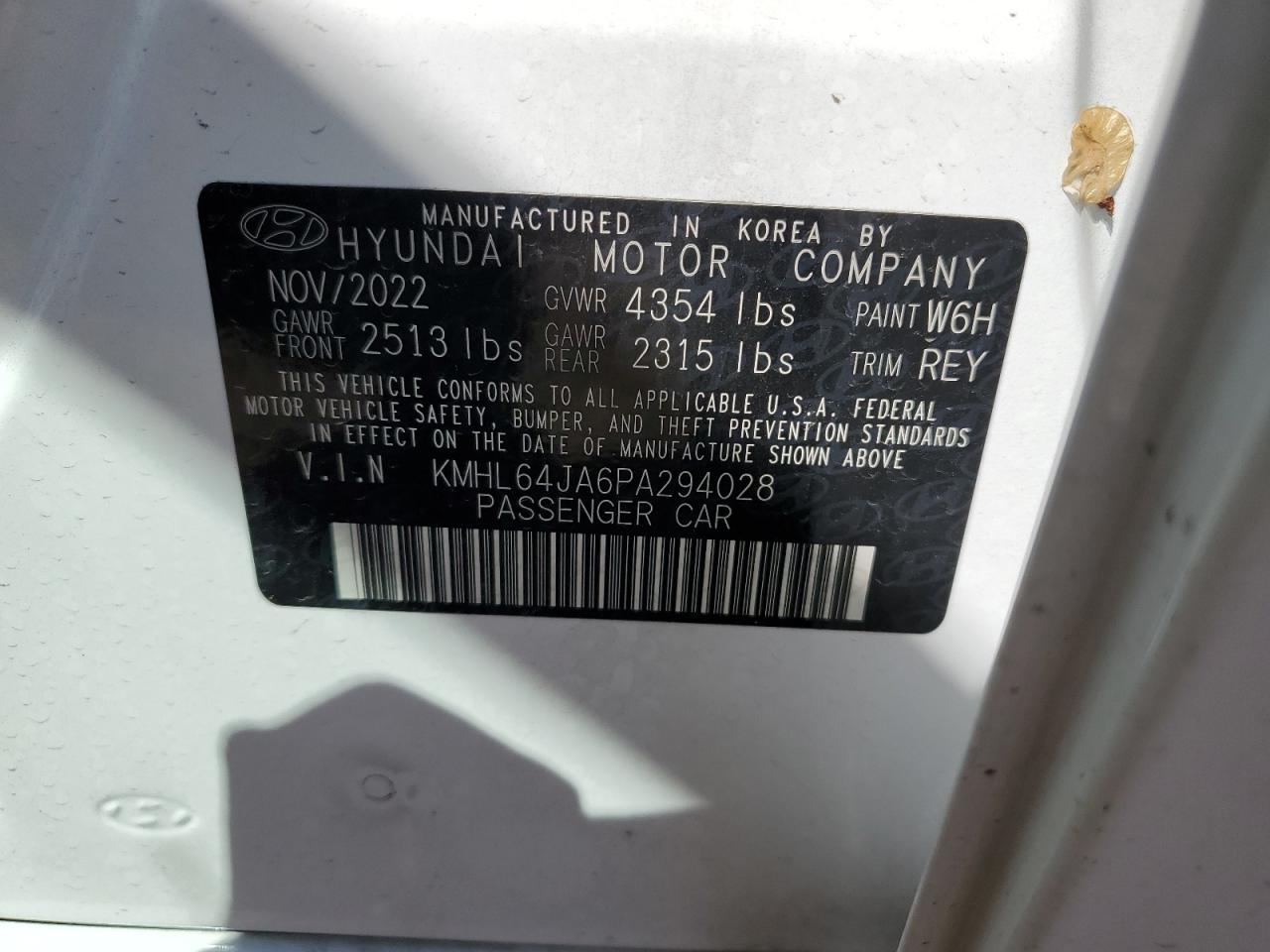 KMHL64JA6PA294028 2023 Hyundai Sonata Sel