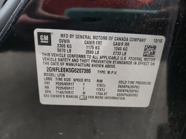 2016 Chevrolet Equinox Ls VIN: 2GNFLEEK5G6207386 Lot: 49462704