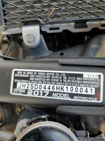 2017 HONDA CRF1000 JH2SD0446HK100041