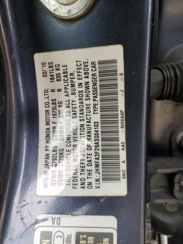 2010 Honda Civic Hybrid VIN: JHMFA3F29AS004103 Lot: 50504044