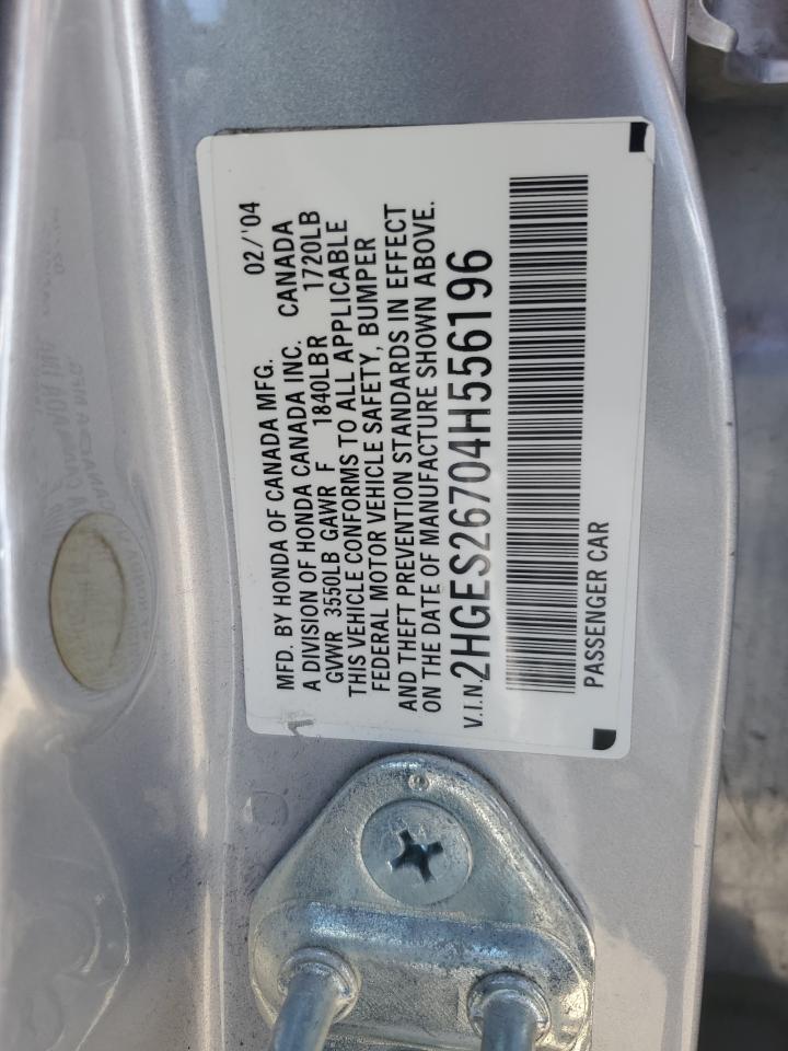 2HGES26704H556196 2004 Honda Civic Ex
