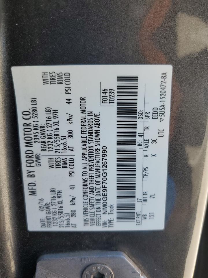 NM0GE9F70G1267990 2016 Ford Transit Connect Xlt