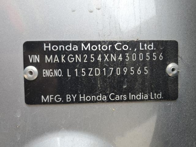 2022 HONDA CITY MAKGN254XN4300556