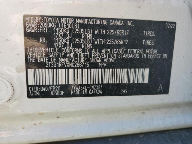 2022 TOYOTA RAV4 LE - 2T3G1RFVXNC266715