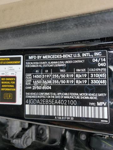 VIN 4JGDA2EB5EA402100 2014 Mercedes-Benz ML-Class, ... no.14