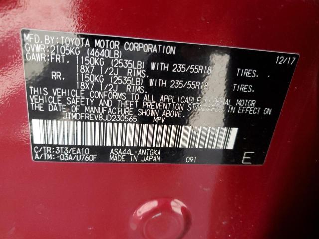 2018 TOYOTA RAV4 LIMIT - JTMDFREV8JD230565