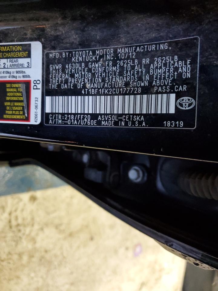 4T1BF1FK2CU177728 2012 Toyota Camry Base