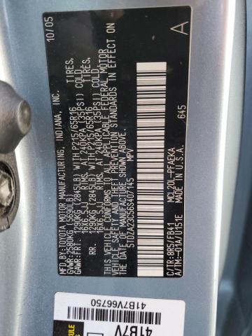 2006 Toyota Sienna Ce VIN: 5TDZA23C56S407145 Lot: 51972714