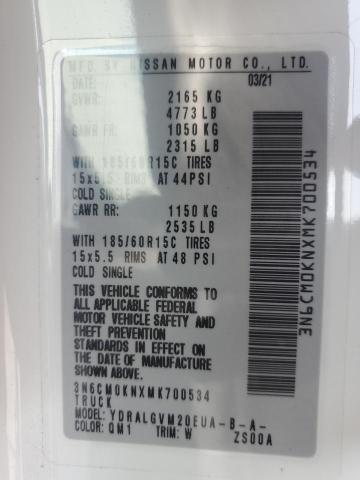 2021 NISSAN NV200 3N6CM0KNXMK700534