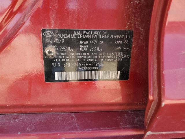Lot #2469134900 2017 HYUNDAI SONATA SE salvage car