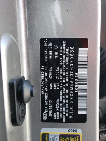 2012 Kia Optima Lx VIN: 5XXGM4A70CG070686 Lot: 51453644