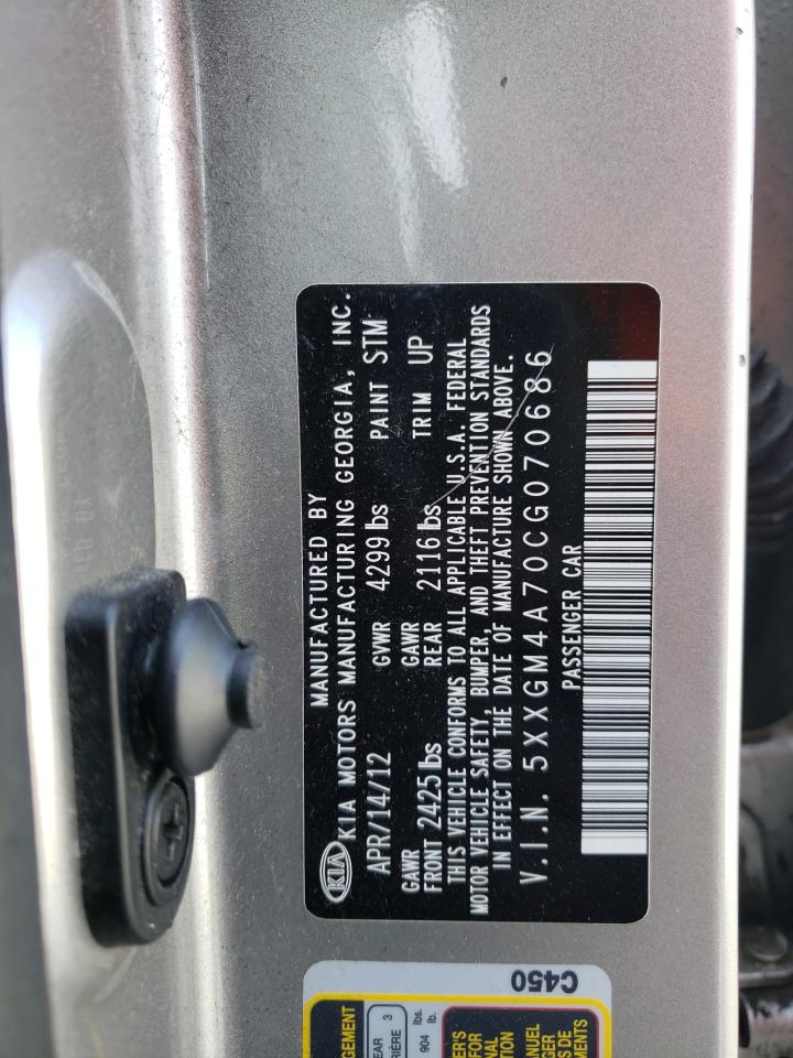 5XXGM4A70CG070686 2012 Kia Optima Lx