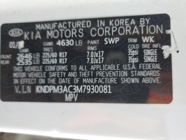 2021 Kia Sportage Lx VIN: KNDPM3AC3M7930081 Lot: 39248964