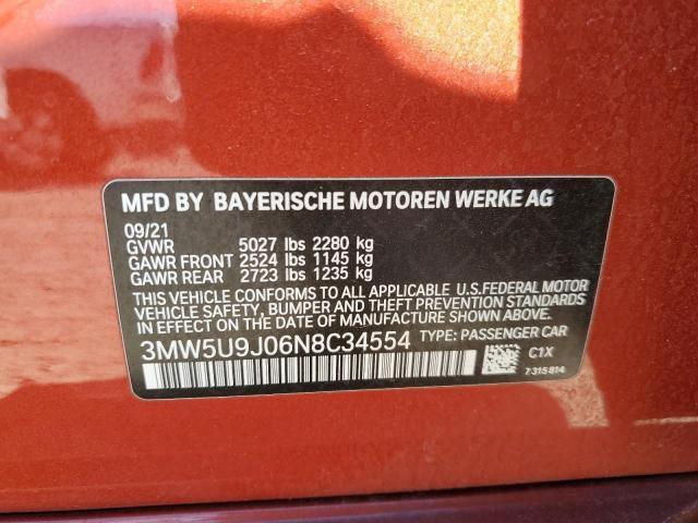 Lot #2475488950 2022 BMW M340XI salvage car