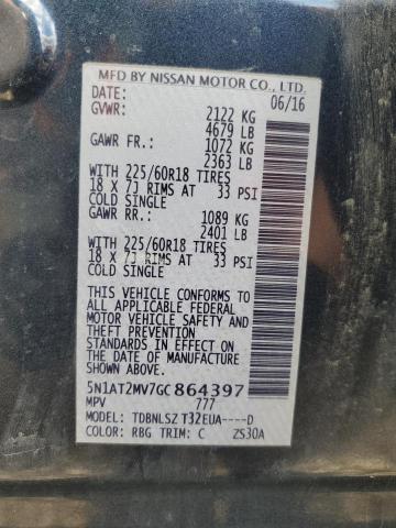 2016 Nissan Rogue S VIN: 5N1AT2MV7GC864397 Lot: 51225794