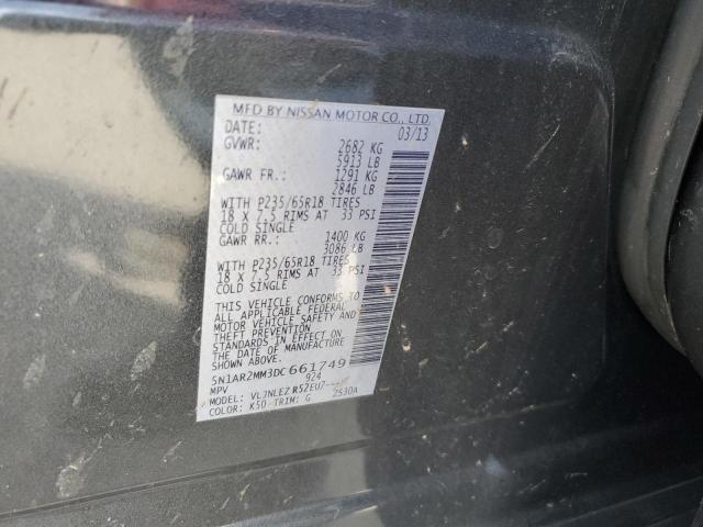 2013 Nissan Pathfinder S VIN: 5N1AR2MM3DC661749 Lot: 50331674