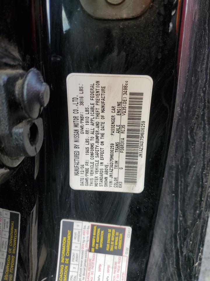 JN1AZ34D75M606259 2005 Nissan 350Z Coupe