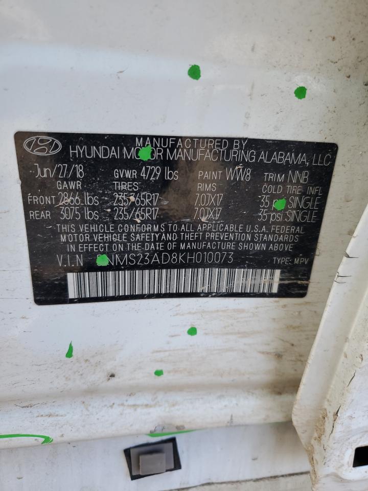 5NMS23AD8KH010073 2019 Hyundai Santa Fe Se