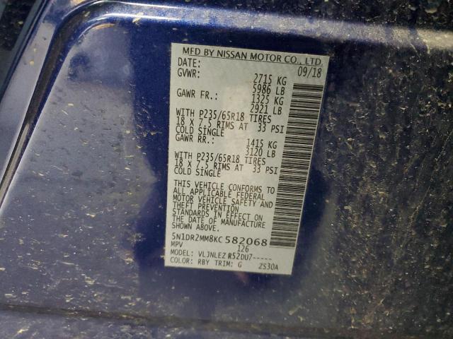2019 NISSAN PATHFINDER - 5N1DR2MM8KC582068