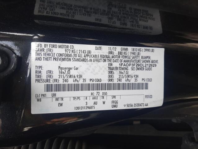 2013 Ford Focus Se VIN: 1FADP3F29DL212929 Lot: 51718574