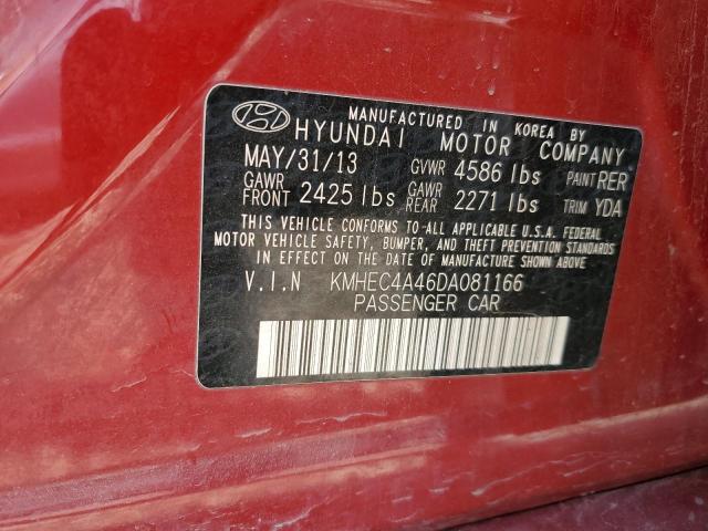 2013 Hyundai Sonata Hybrid VIN: KMHEC4A46DA081166 Lot: 52490854