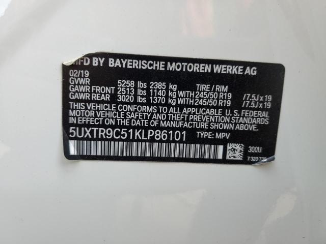 2019 BMW X3 XDRIVE3 - 5UXTR9C51KLP86101