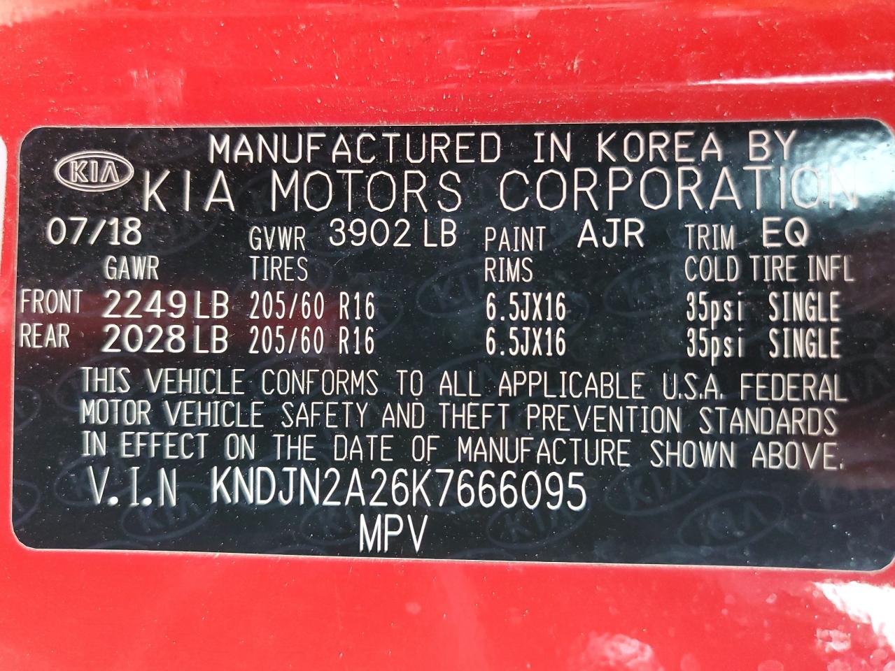 KNDJN2A26K7666095 2019 Kia Soul