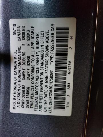 2018 Honda Civic Si VIN: 2HGFC3A50JH758092 Lot: 49904844