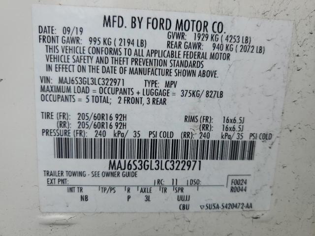 2020 Ford Ecosport Se VIN: MAJ6S3GL3LC322971 Lot: 51349224