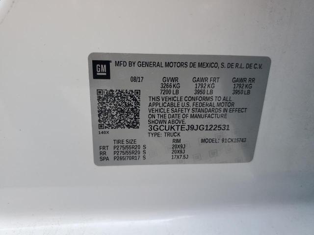 2018 Chevrolet Silverado K1500 High Country VIN: 3GCUKTEJ9JG122531 Lot: 51628724