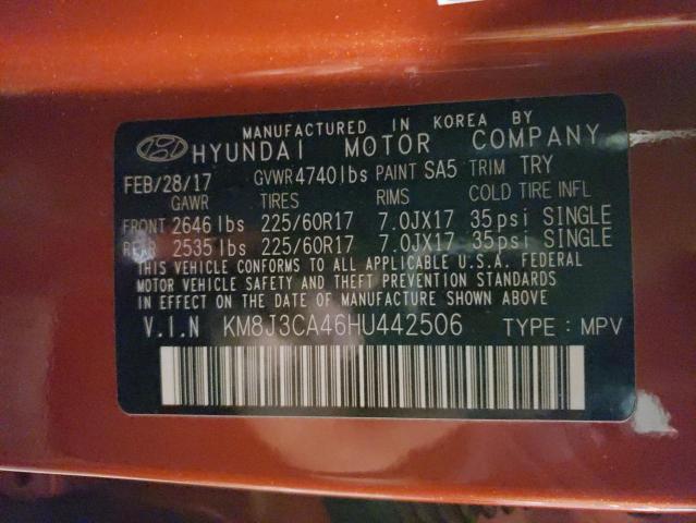 2017 HYUNDAI TUCSON LIM - KM8J3CA46HU442506