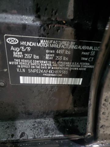 2019 Hyundai Sonata Se VIN: 5NPE24AF4KH819383 Lot: 49334664