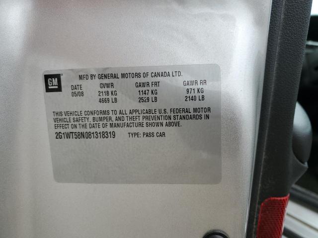 2008 Chevrolet Impala Lt VIN: 2G1WT58N081318319 Lot: 52546394