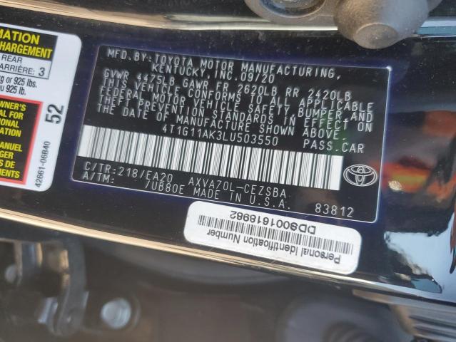 VIN 4T1G11AK3LU503550 2020 Toyota Camry, SE no.12