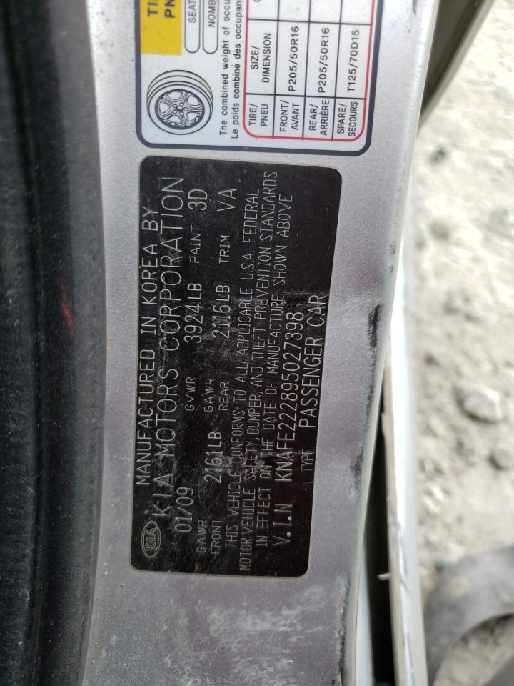 KNAFE222895027398 2009 Kia Spectra Ex