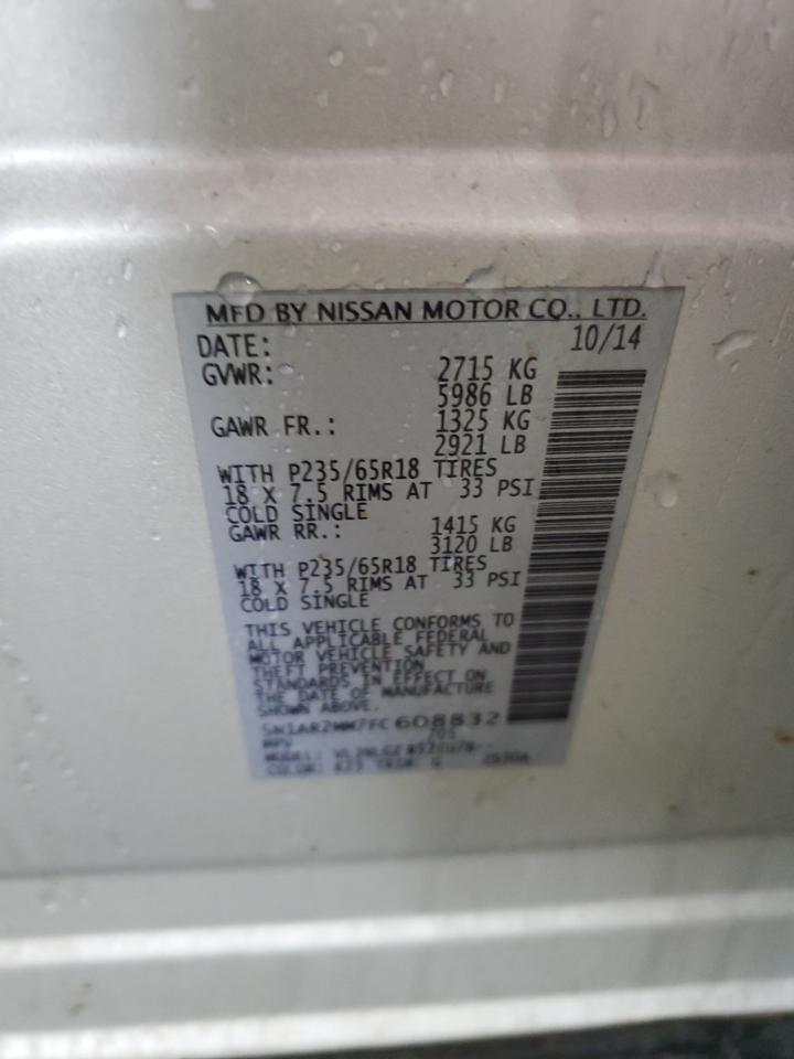 5N1AR2MM7FC608832 2015 Nissan Pathfinder S