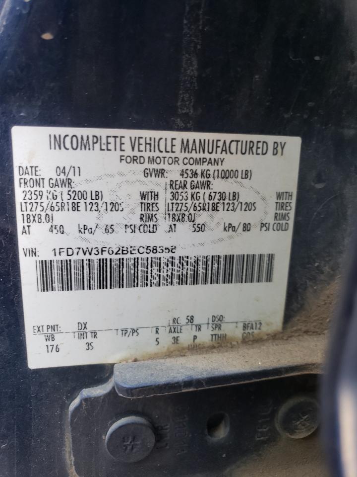 1FD7W3F62BEC58368 2011 Ford F350 Super Duty