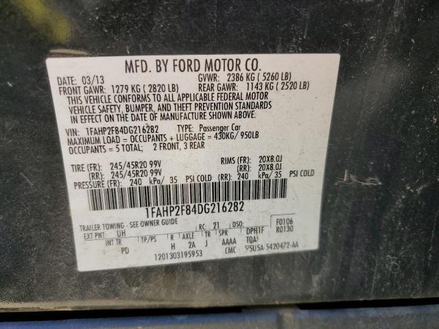 2013 Ford Taurus Limited VIN: 1FAHP2F84DG216282 Lot: 52552714