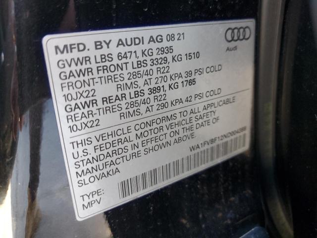 2022 AUDI Q8 PRESTIG WA1FVBF12ND004388