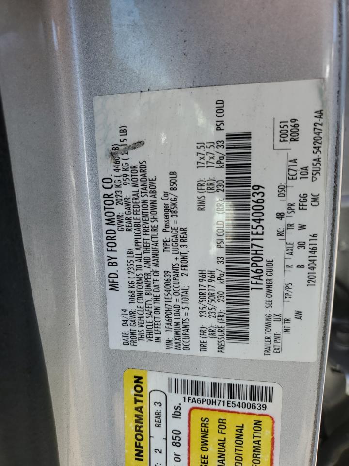 1FA6P0H71E5400639 2014 Ford Fusion Se