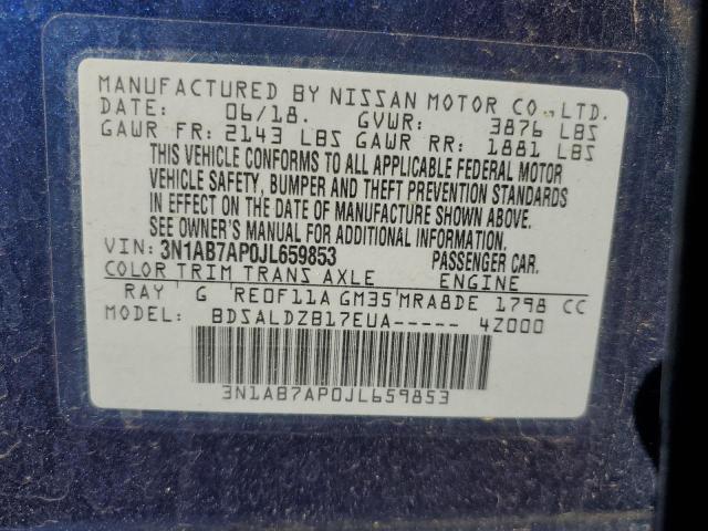 2018 Nissan Sentra S VIN: 3N1AB7AP0JL659853 Lot: 51407414