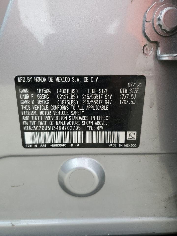 3CZRU5H34NM702795 2022 Honda Hr-V Lx