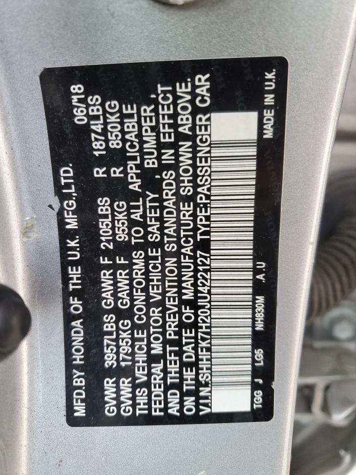 SHHFK7H20JU422127 2018 Honda Civic Lx