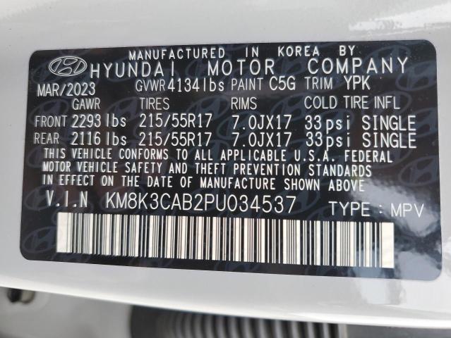 KM8K3CAB2PU034537 Hyundai Kona SEL 12