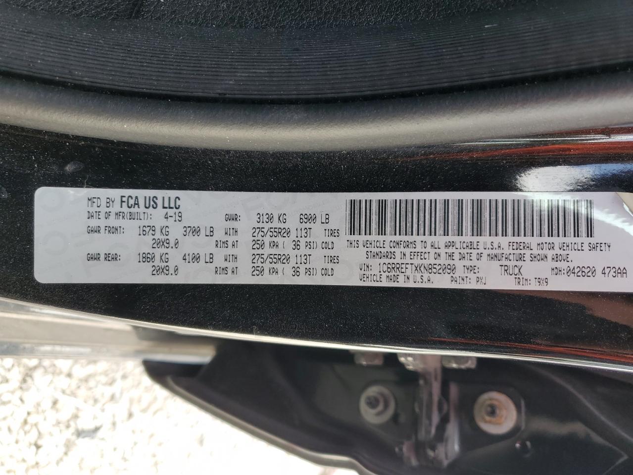 1C6RREFTXKN852090 2019 Ram 1500 Big Horn/Lone Star